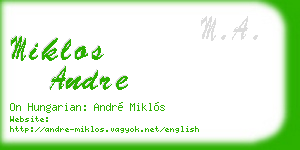 miklos andre business card
